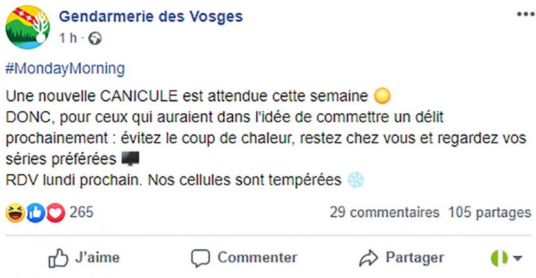 Téléchargement gratuit Images La Blague Matinale De La Gendarmerie Des Vosges Le Lorrain actualisé salutations