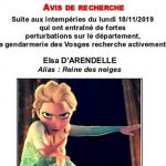 La gendarmerie des Vosges lance un avis de recherche pour… la Reine des Neiges
